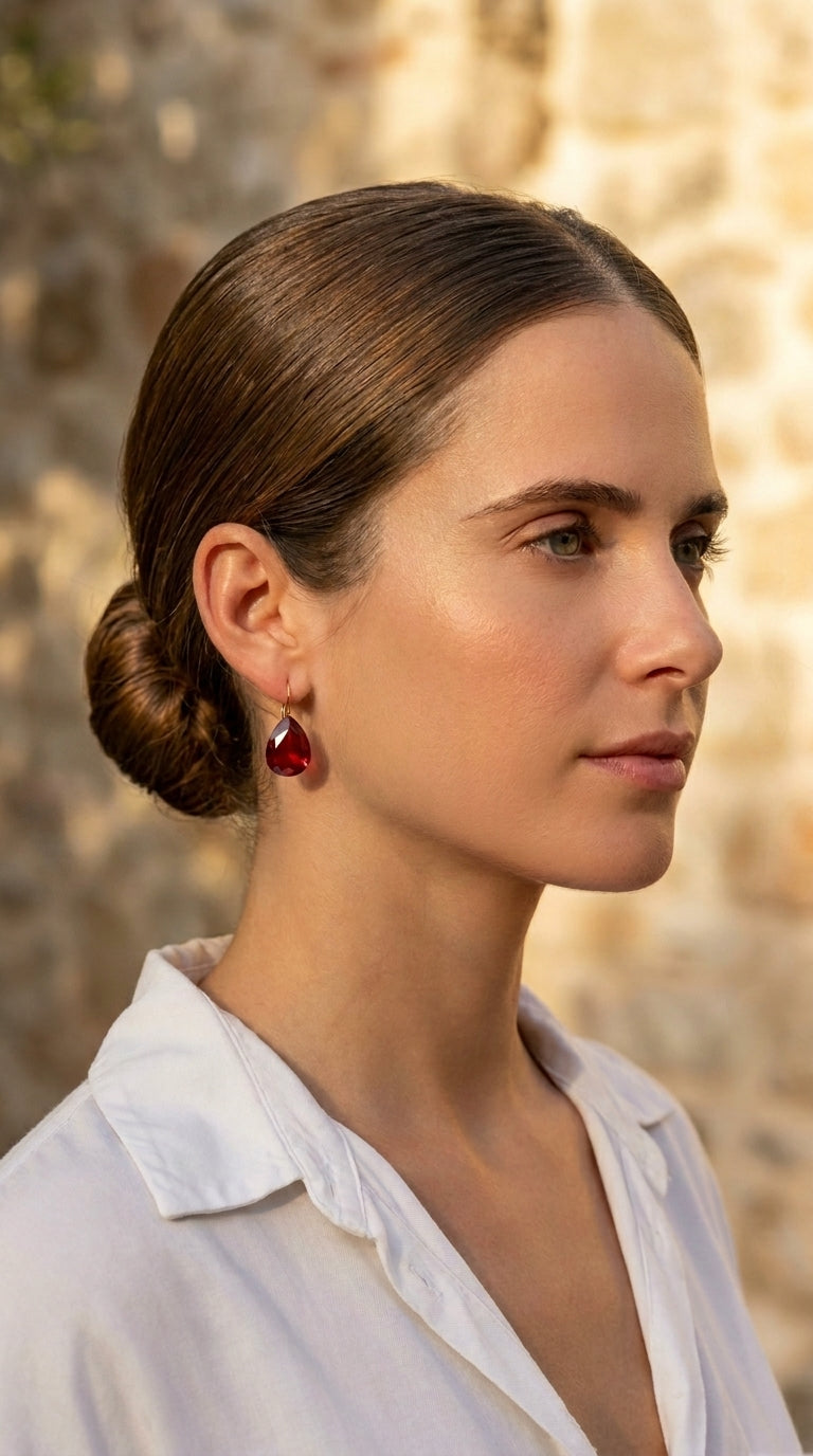 PENDIENTES RABAT BURDEOS